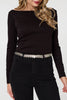 Silver | Metallic Coin Detail Skinny Belt

