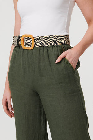 Beige | Zig Zag Texture Statement Buckle Belt