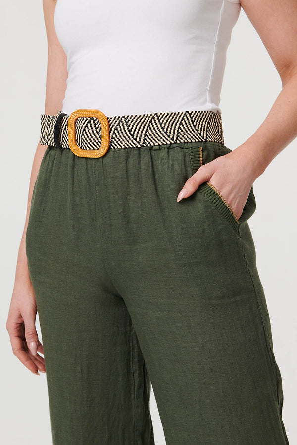 Beige | Zig Zag Texture Statement Buckle Belt