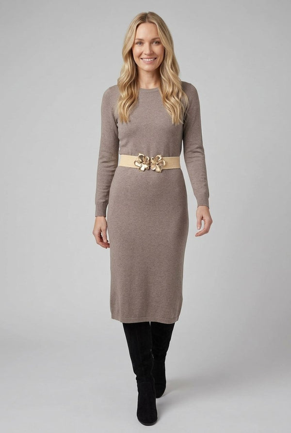 Cream | Metallic Floral Buckle Woven Waist Belt