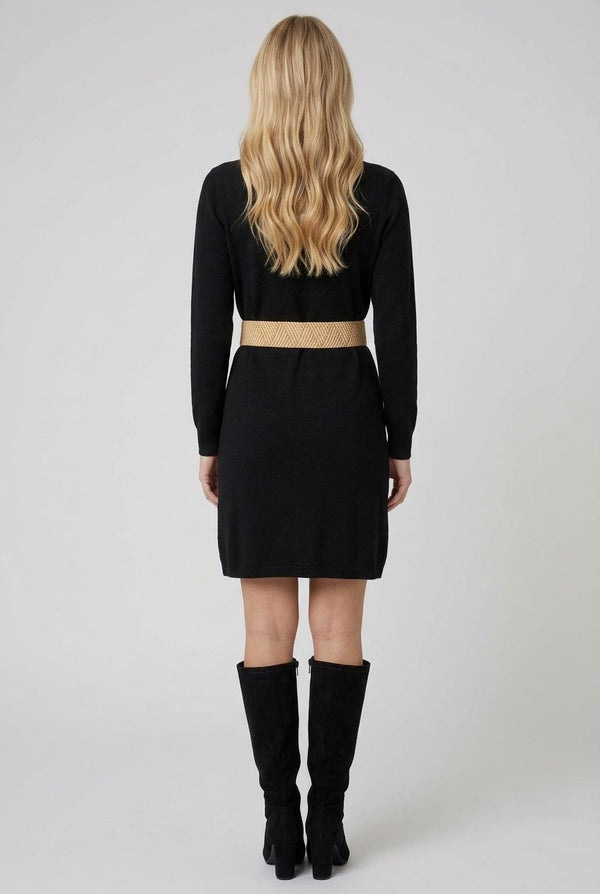 Beige | Metallic Circle Buckle Woven Waist Belt