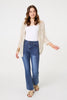 Beige | Sheer Crochet 3/4 Sleeve Open Cardigan
