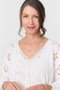 Cream | Crochet Texture 3/4 Sleeve Cardigan
