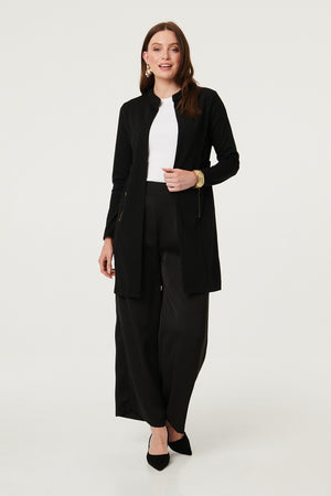 Black | Open Front Longline Coatigan
