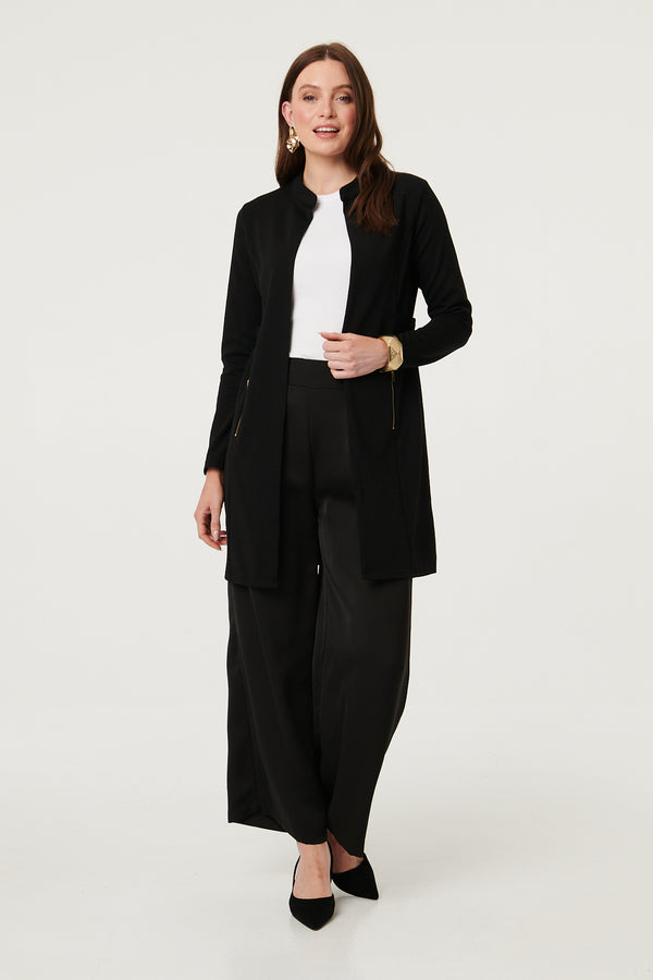 Black | Open Front Longline Coatigan
