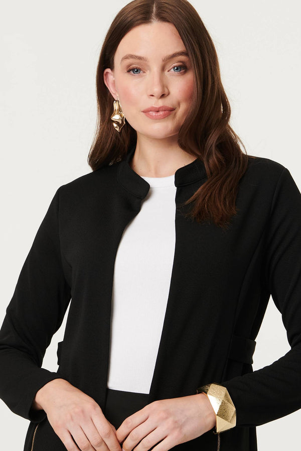 Black | Open Front Longline Coatigan
