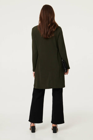 Khaki | Open Front Longline Coatigan
