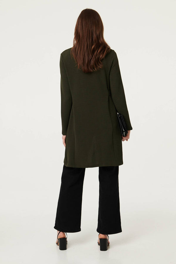 Khaki | Open Front Longline Coatigan
