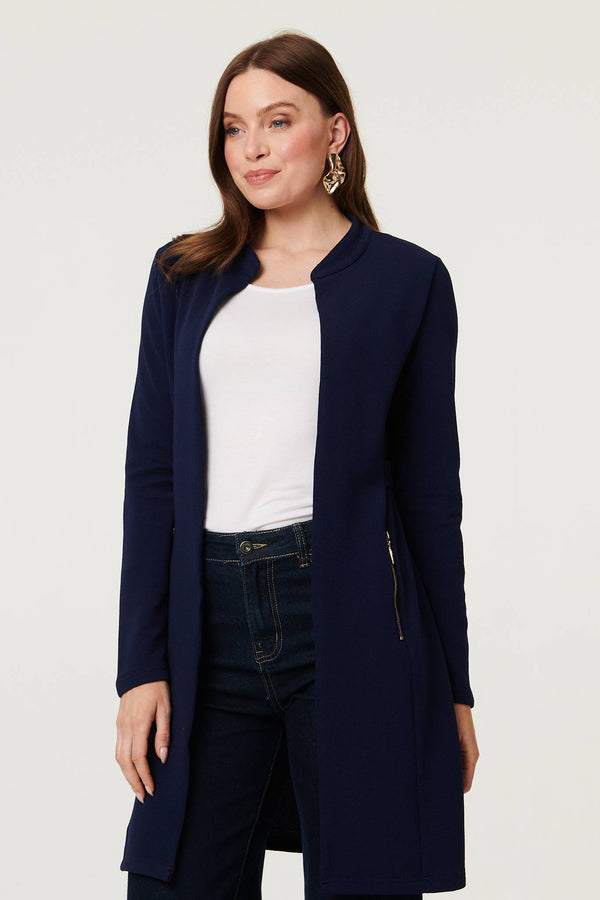 Navy | Open Front Longline Coatigan
