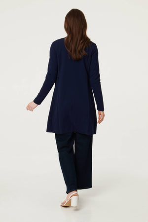 Navy | Open Front Longline Coatigan
