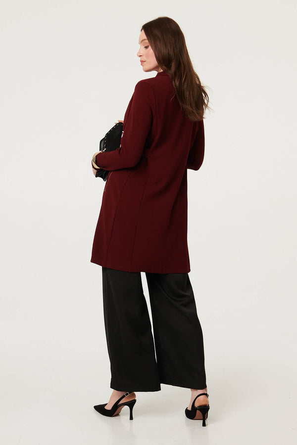 Red | Open Front Longline Coatigan
