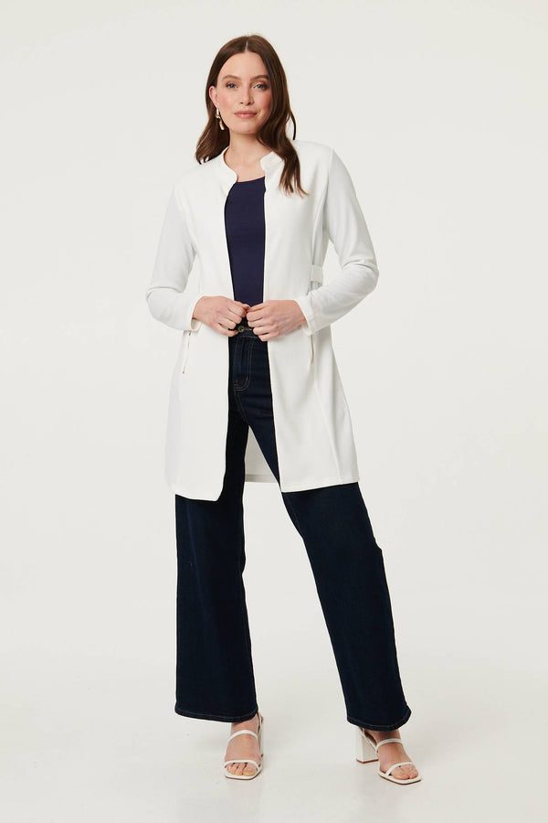 White | Open Front Longline Coatigan
