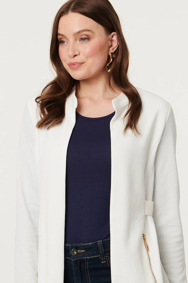 White | Open Front Longline Coatigan

