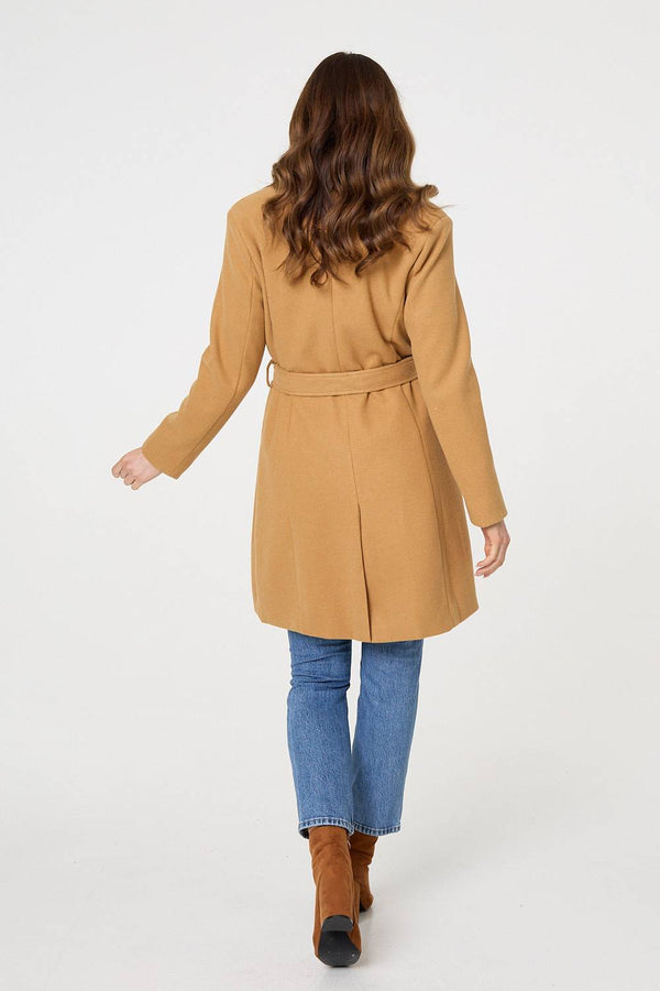 Brown | Tie Waist Longline Trench Coat

