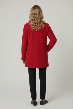 Red | Double Breasted Teddy Coat