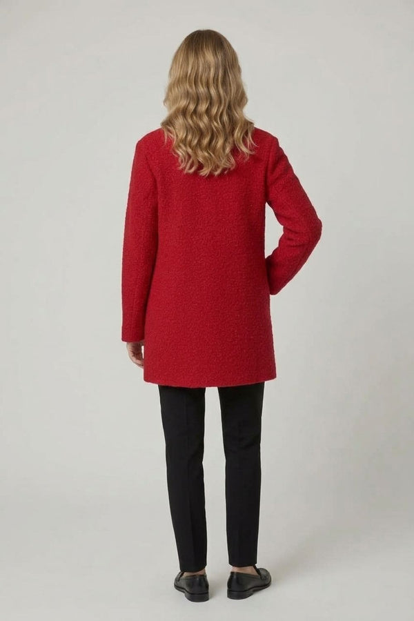 Red | Double Breasted Teddy Coat
