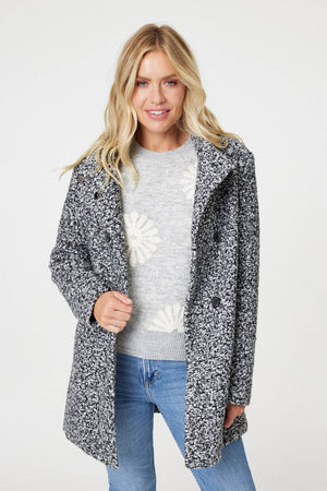 Black And White | Double Breasted Teddy Coat