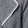 Grey | Blanket Stitch Coat with Belt