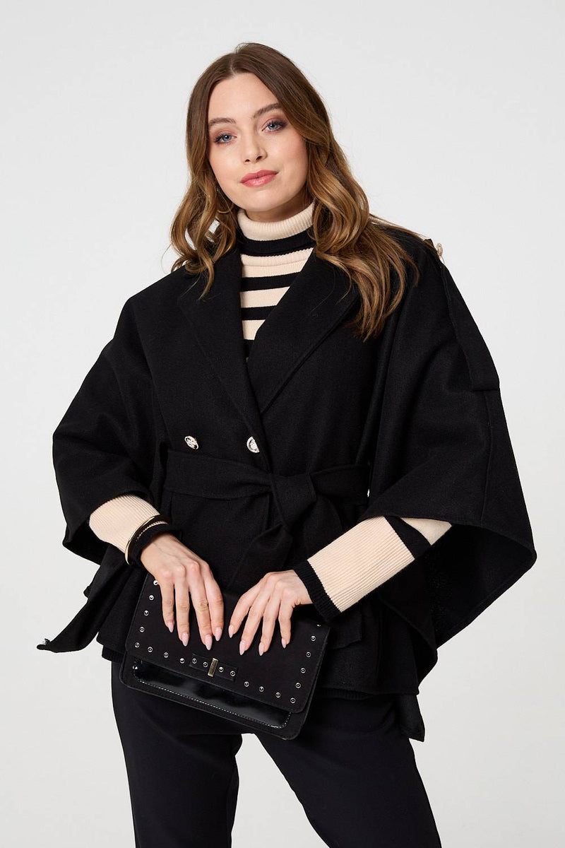 Cape Coat With Belt Izabel London - Main Image