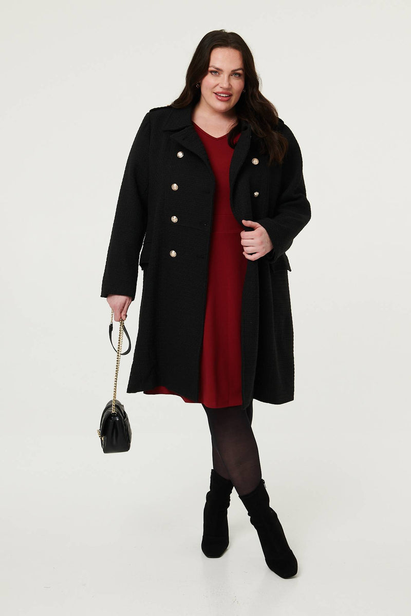 princess polly baby blue dress Elizabeth Ladies Gothic Coat With Hood In Black Twill - Burleska main image 0