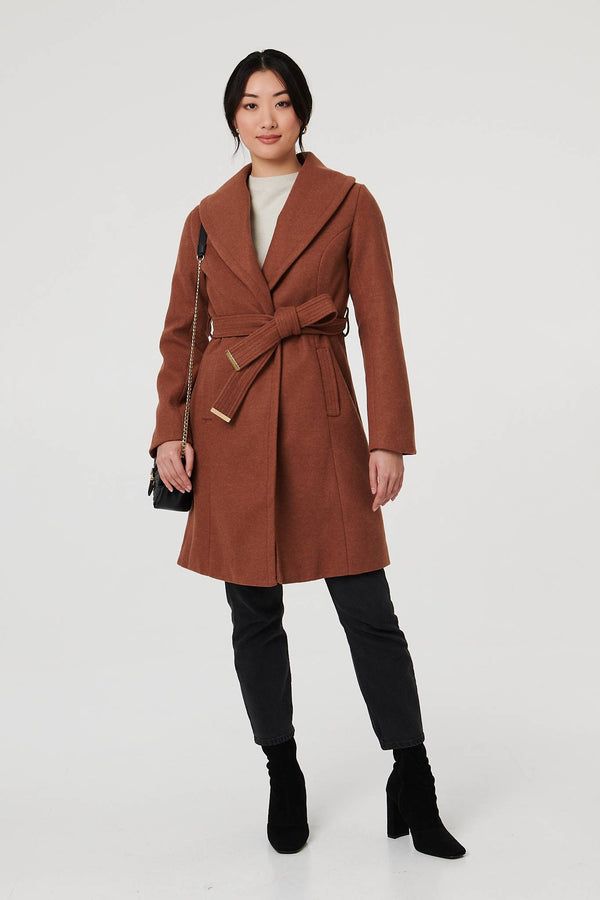 Brown | Wrap Front Tie Waist Coat

