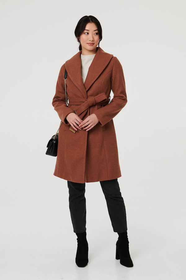 Brown | Wrap Front Tie Waist Coat

