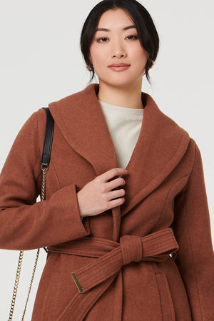 Brown | Wrap Front Tie Waist Coat
