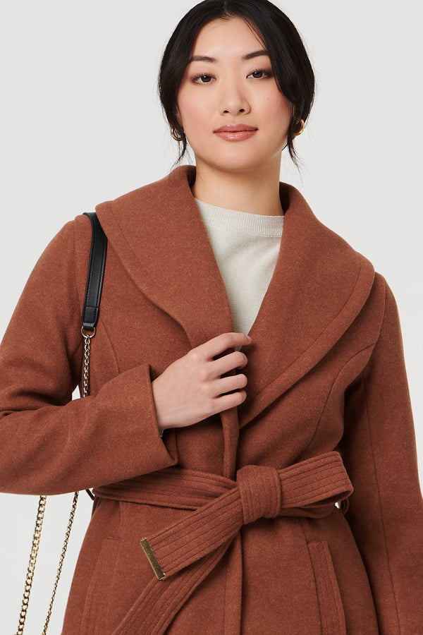 Brown | Wrap Front Tie Waist Coat
