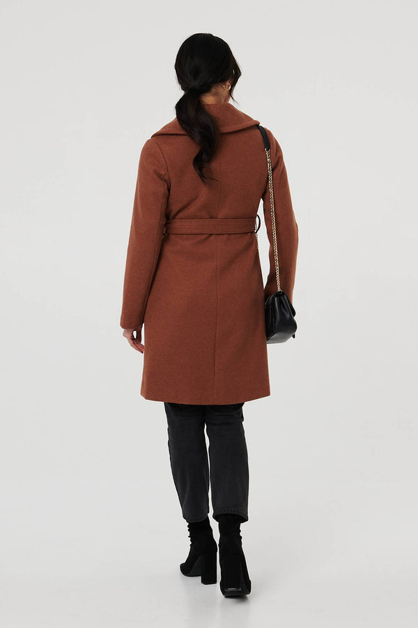 Brown | Wrap Front Tie Waist Coat
