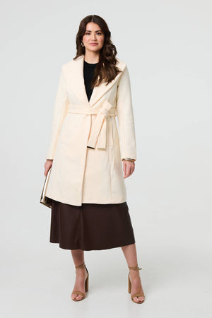 Ivory | Wrap Front Tie Waist Coat