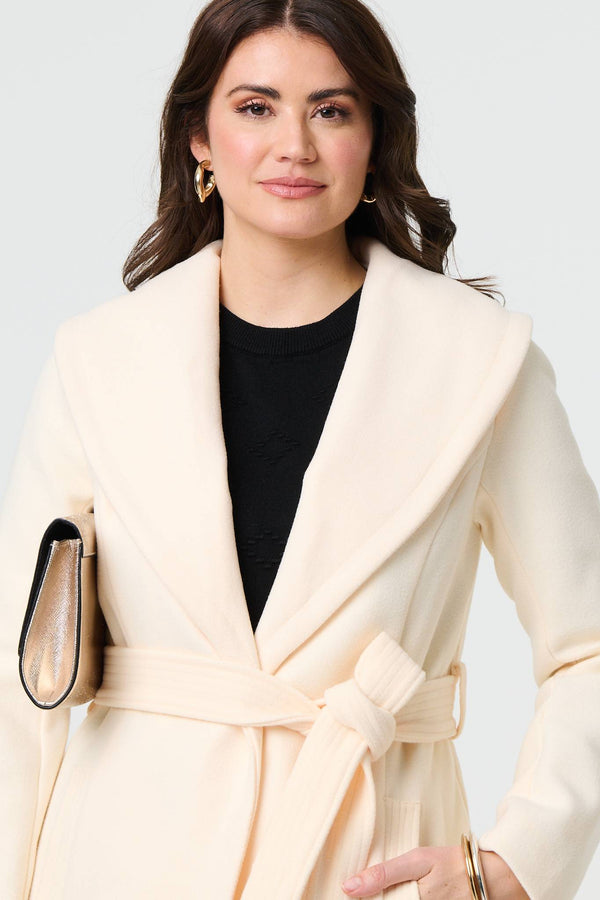 Ivory | Wrap Front Tie Waist Coat