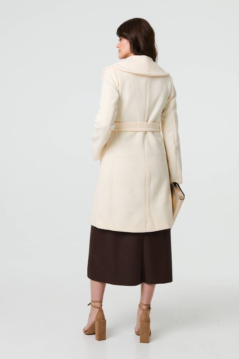 Wrap Front Tie Waist Coat Izabel London - Main Image