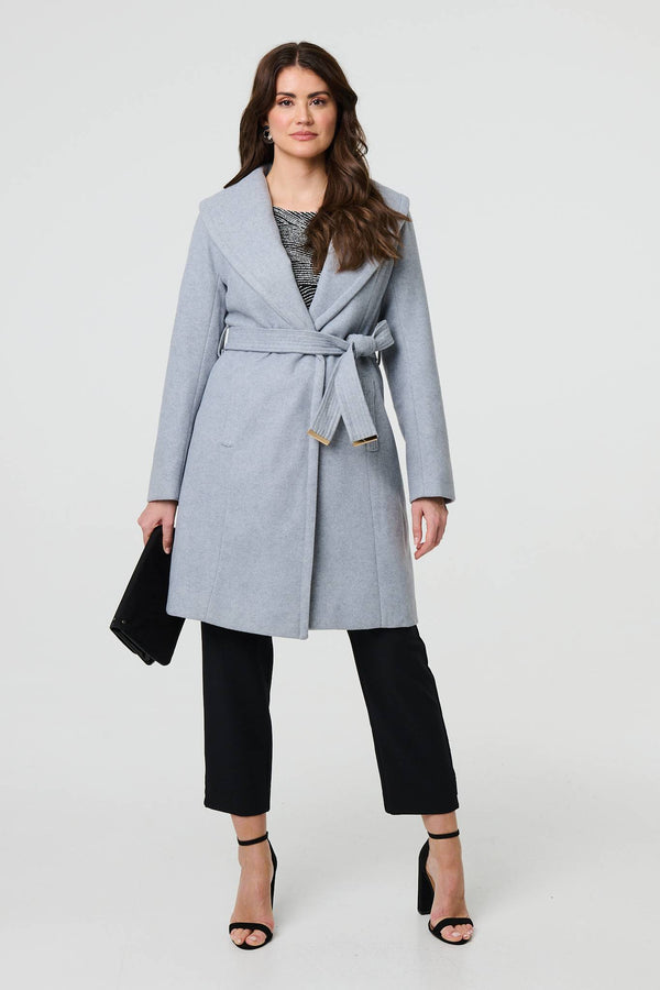 Light Blue | Wrap Front Tie Waist Coat