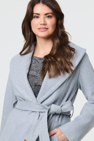 Light Blue | Wrap Front Tie Waist Coat