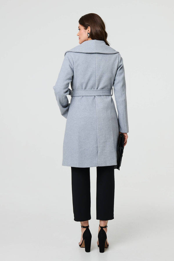 Light Blue | Wrap Front Tie Waist Coat