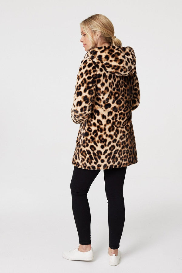 Black | Reversible Leopard Faux Fur Puffer