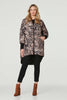 Beige | Printed Zip Front High Low Coat