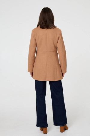 Tan | Button Detail Double Breasted Jacket
