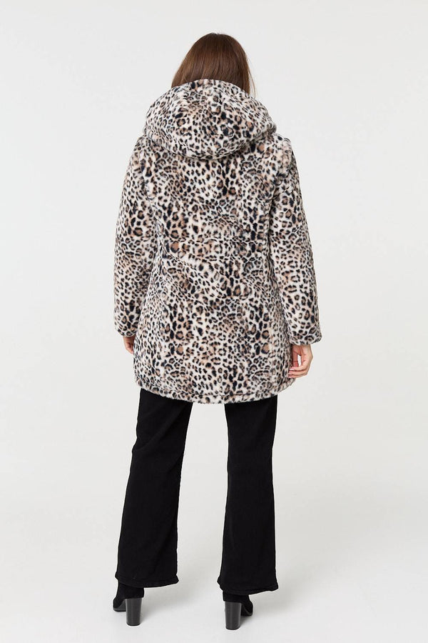 Black | Reversible Animal Print Puffer Jacket
