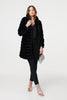 Black | Faux Fur Thigh Length Coat
