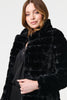 Black | Faux Fur Thigh Length Coat
