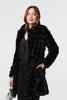 Black | Faux Fur Thigh Length Coat
