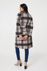 Brown | Checked Longline Coat with Belt

