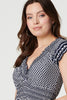Navy | Geo Border Print Empire Maxi Dress