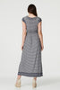 Navy | Geo Border Print Empire Maxi Dress