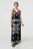 Black And White | Printed Cami Strap Empire Maxi Dress
