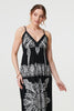 Black And White | Printed Cami Strap Empire Maxi Dress
