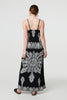 Black And White | Printed Cami Strap Empire Maxi Dress
