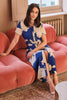Blue | Floral Tailored Shirt Dress : Model is 5'7
