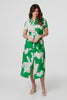 Green | Floral Tailored Shirt Dress 